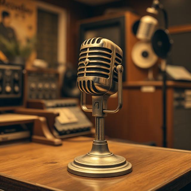 Vintage 1940s radio microphone